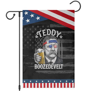 Teddy Boozedevelt Theodore Roosevelt 4th of July Patriotic Garden Flag Funny Beer Drinking Vintage American Flag TS11 Distressed Black Blue Print Your Wear