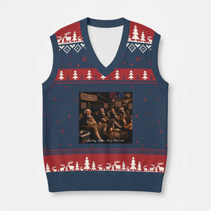 Party Like It Is 1776 Founding Father V-Neck Knit Sweater Vest Funny 4th of July Meme