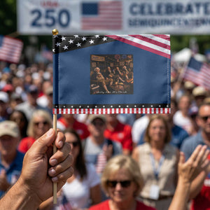 Party Like It Is 1776 Founding Father Patriotic Handheld Flag Funny 4th of July Meme