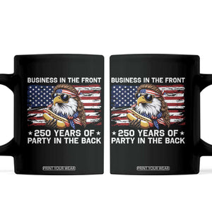 Business In The Front Party In The Back 250th Anniversary USA Coffee Mug Patriotic Eagle Mullet