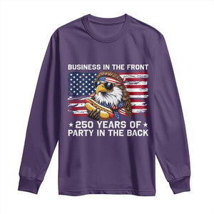 Business In The Front Party In The Back 250th Anniversary USA Long Sleeve Shirt Patriotic Eagle Mullet