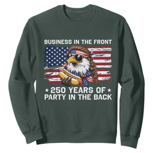 Business In The Front Party In The Back 250th Anniversary USA Sweatshirt Patriotic Eagle Mullet