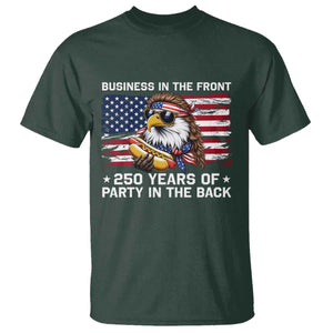 Business In The Front Party In The Back 250th Anniversary USA T Shirt Patriotic Eagle Mullet