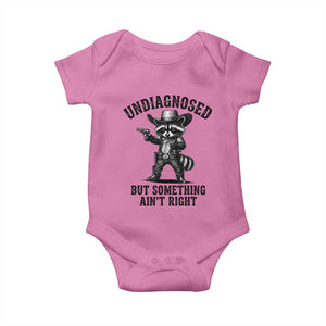 Undiagnosed But Something Ain't Right Baby Onesie Funny Raccoon Cowboy