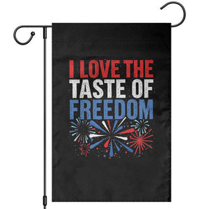 I Love The Taste Of Freedom Funny 4th of July Couple Matching Garden Flag US Fireworks