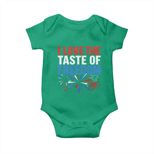 I Love The Taste Of Freedom Funny 4th of July Couple Matching Baby Onesie US Fireworks