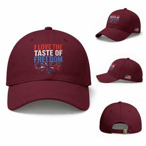 I Love The Taste Of Freedom Funny 4th of July Couple Matching Baseball Cap US Fireworks