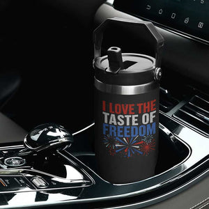 I Love The Taste Of Freedom Funny 4th of July Couple Matching Flip Straw Tumbler US Fireworks