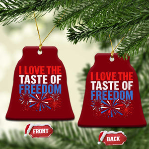 I Love The Taste Of Freedom Funny 4th of July Couple Matching Ceramic Ornament US Fireworks