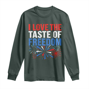 I Love The Taste Of Freedom Funny 4th of July Couple Matching Long Sleeve Shirt US Fireworks