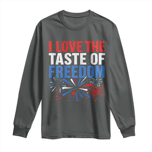 I Love The Taste Of Freedom Funny 4th of July Couple Matching Long Sleeve Shirt US Fireworks