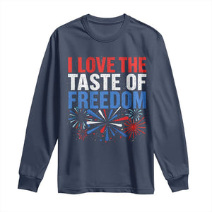I Love The Taste Of Freedom Funny 4th of July Couple Matching Long Sleeve Shirt US Fireworks