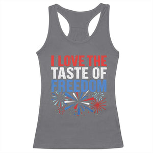 I Love The Taste Of Freedom Funny 4th of July Couple Matching Racerback Tank Top US Fireworks