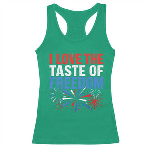 I Love The Taste Of Freedom Funny 4th of July Couple Matching Racerback Tank Top US Fireworks
