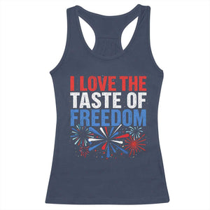 I Love The Taste Of Freedom Funny 4th of July Couple Matching Racerback Tank Top US Fireworks