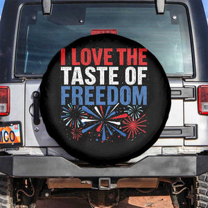 I Love The Taste Of Freedom Funny 4th of July Couple Matching Spare Tire Cover US Fireworks