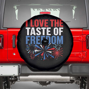 I Love The Taste Of Freedom Funny 4th of July Couple Matching Spare Tire Cover US Fireworks