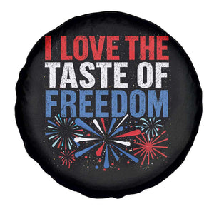 I Love The Taste Of Freedom Funny 4th of July Couple Matching Spare Tire Cover US Fireworks