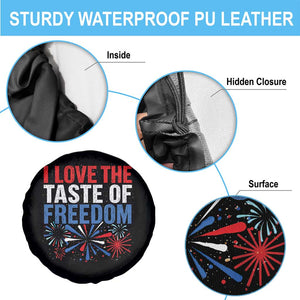 I Love The Taste Of Freedom Funny 4th of July Couple Matching Spare Tire Cover US Fireworks
