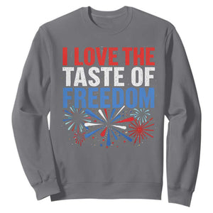 I Love The Taste Of Freedom Funny 4th of July Couple Matching Sweatshirt US Fireworks