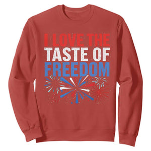 I Love The Taste Of Freedom Funny 4th of July Couple Matching Sweatshirt US Fireworks
