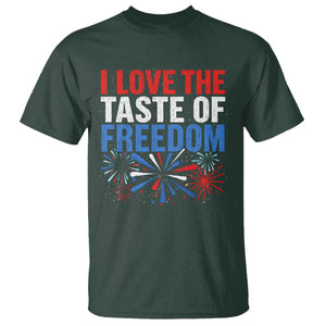 I Love The Taste Of Freedom Funny 4th of July Couple Matching T Shirt US Fireworks
