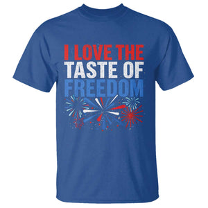 I Love The Taste Of Freedom Funny 4th of July Couple Matching T Shirt US Fireworks