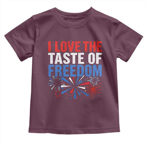 I Love The Taste Of Freedom Funny 4th of July Couple Matching Toddler T Shirt US Fireworks