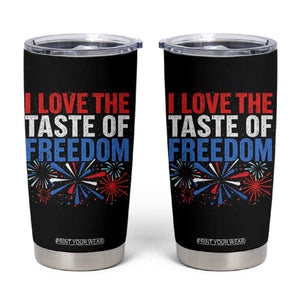 I Love The Taste Of Freedom Funny 4th of July Couple Matching Tumbler Cup US Fireworks