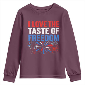 I Love The Taste Of Freedom Funny 4th of July Couple Matching Youth Sweatshirt US Fireworks