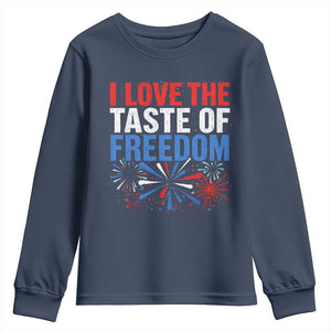 I Love The Taste Of Freedom Funny 4th of July Couple Matching Youth Sweatshirt US Fireworks