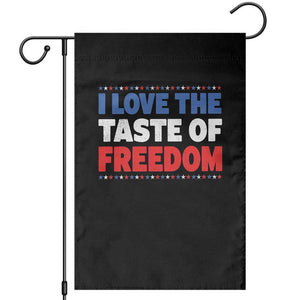 I Love The Taste Of Freedom Funny 4th of July Couple Matching Garden Flag