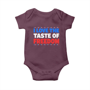 I Love The Taste Of Freedom Funny 4th of July Couple Matching Baby Onesie