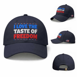 I Love The Taste Of Freedom Funny 4th of July Couple Matching Baseball Cap