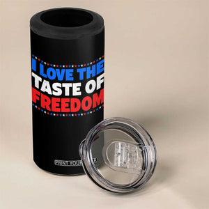 I Love The Taste Of Freedom Funny 4th of July Couple Matching 4 in 1 Can Cooler Tumbler
