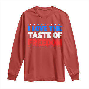 I Love The Taste Of Freedom Funny 4th of July Couple Matching Long Sleeve Shirt