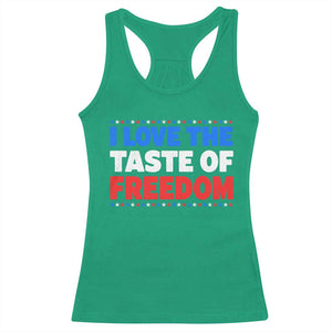 I Love The Taste Of Freedom Funny 4th of July Couple Matching Racerback Tank Top