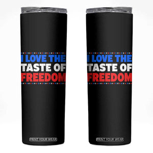 I Love The Taste Of Freedom Funny 4th of July Couple Matching Skinny Tumbler