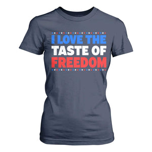 I Love The Taste Of Freedom Funny 4th of July Couple Matching T Shirt For Women