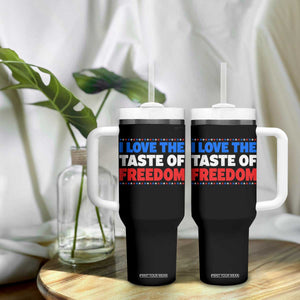 I Love The Taste Of Freedom Funny 4th of July Couple Matching Tumbler With Handle