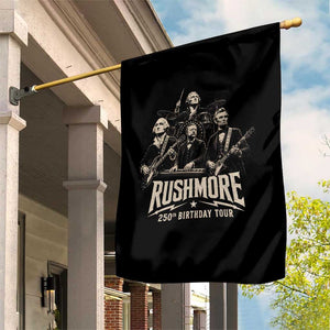 Rushmore 250th Birthday Tour Garden Flag Funny Presidents Rockstar Music