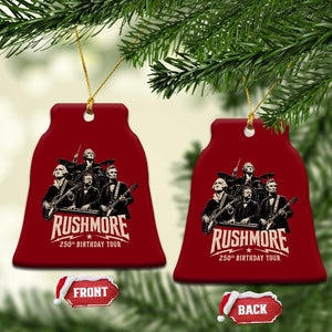 Rushmore 250th Birthday Tour Ceramic Ornament Funny Presidents Rockstar Music