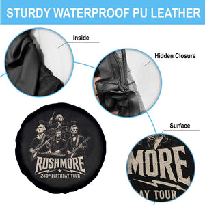Rushmore 250th Birthday Tour Spare Tire Cover Funny Presidents Rockstar Music