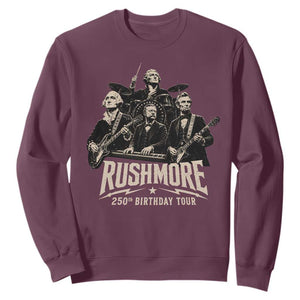 Rushmore 250th Birthday Tour Sweatshirt Funny Presidents Rockstar Music
