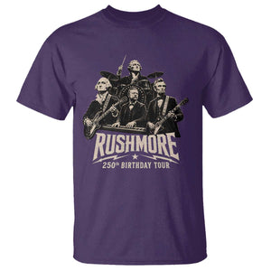 Rushmore 250th Birthday Tour T Shirt Funny Presidents Rockstar Music