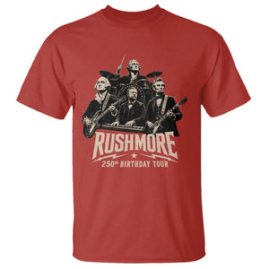 Rushmore 250th Birthday Tour T Shirt Funny Presidents Rockstar Music