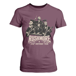 Rushmore 250th Birthday Tour T Shirt For Women Funny Presidents Rockstar Music