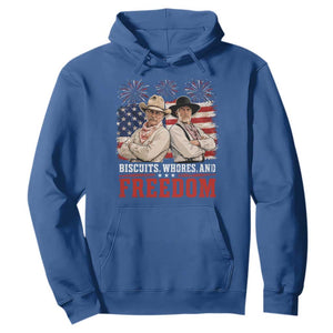 Biscuits Whores And Freedom Funny Western Cowboy 4th of July Hoodie