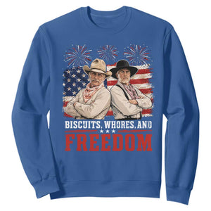Biscuits Whores And Freedom Funny Western Cowboy 4th of July Sweatshirt
