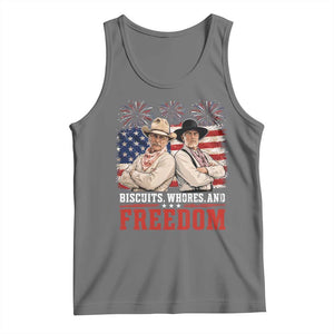 Biscuits Whores And Freedom Funny Western Cowboy 4th of July Tank Top